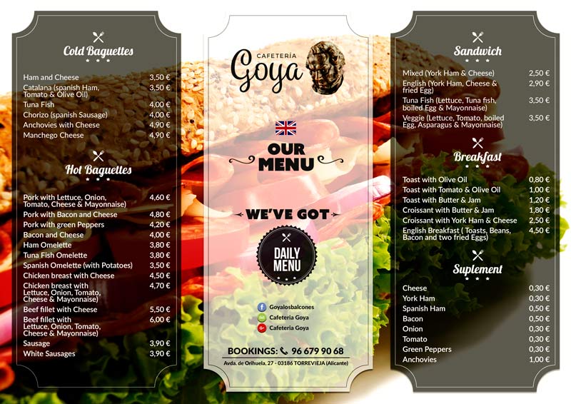 Menu Goya